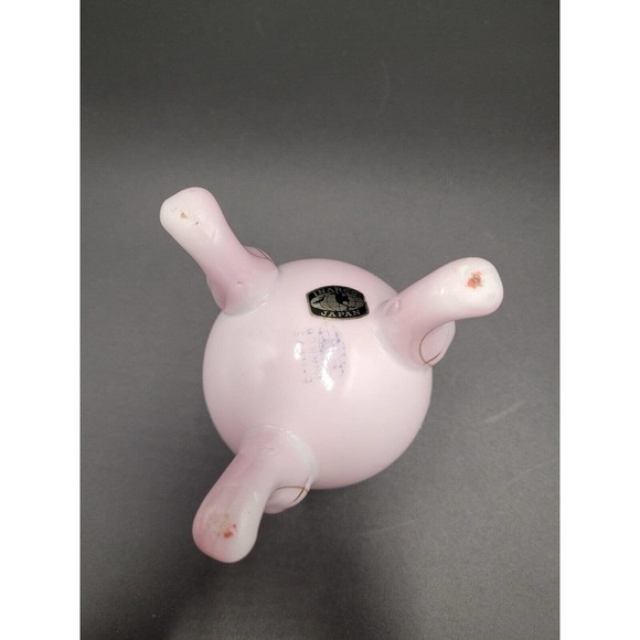 VTG Inarco Egg Vase Three Leg Handpainted Pink Floral Easter Spring Japan Retro - Picture 5 of 7